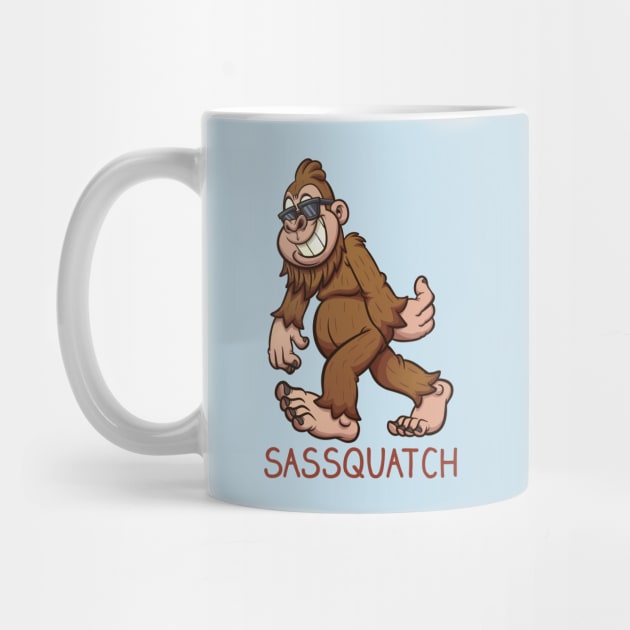 Sassquatch - Badass With An Attitude To Match  - White - Cartoon by Crazy Collective